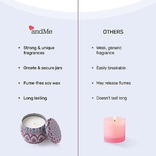 Andme Scented candles for Home Decor (Vanilla & Lavender) | Candles for Gifting - Christmas New year gift items