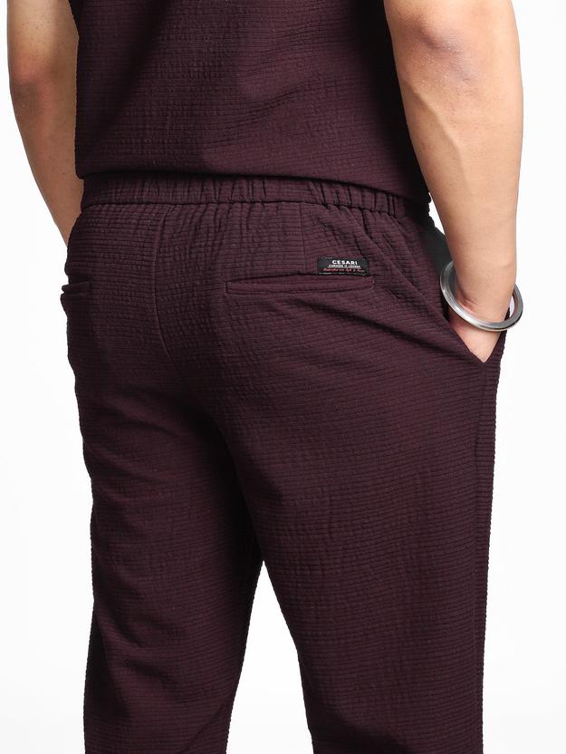 Plum Pleated Comfort Pants