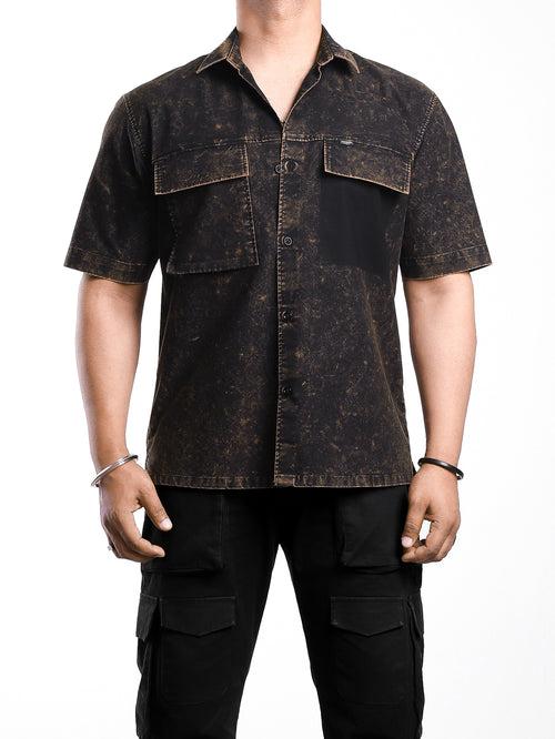 Burn Effect Oversized Shirt