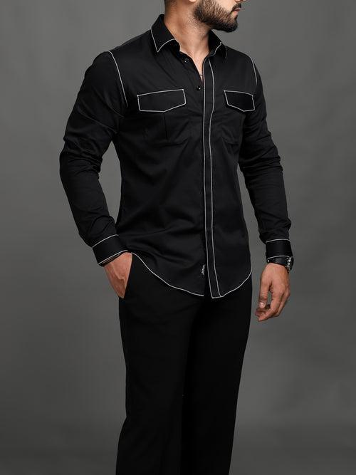 Rich Black Handcrafted Shirt (Studio Collection)