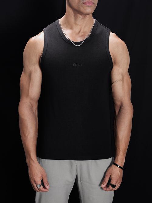 Black Heavyweight Rib Tank Top