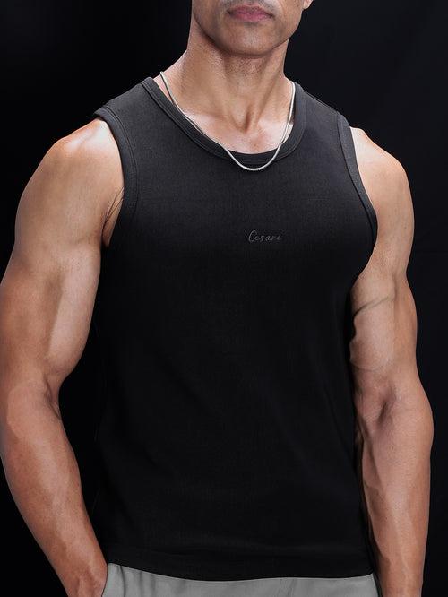 Black Heavyweight Rib Tank Top