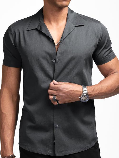 Graphite Grey Cuban Solid Shirt