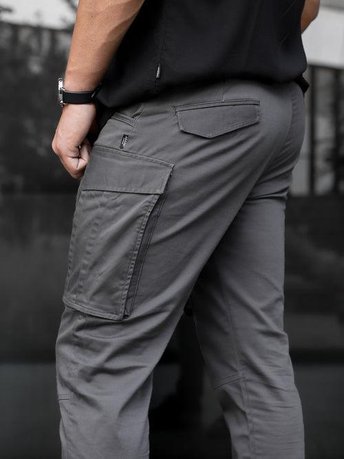 Grey 6-Pocket Cargo Pants