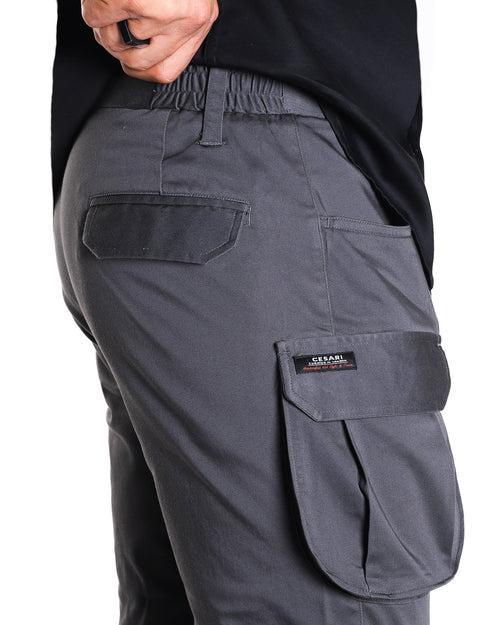 Grey 7-Pocket Cargo Pants