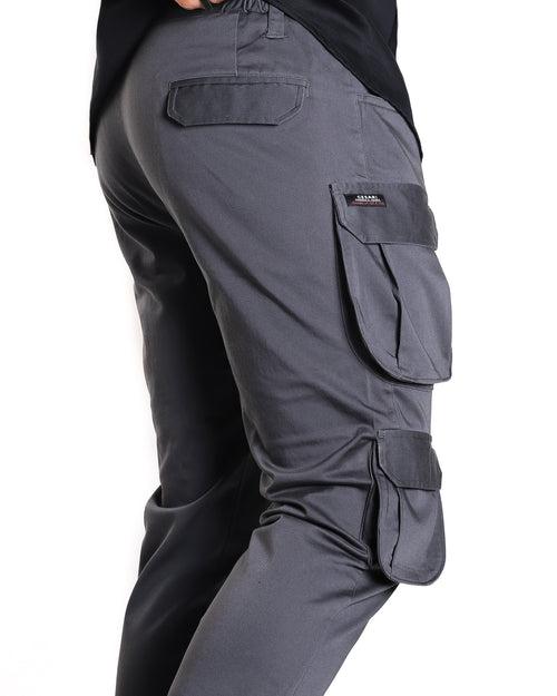 Grey 7-Pocket Cargo Pants