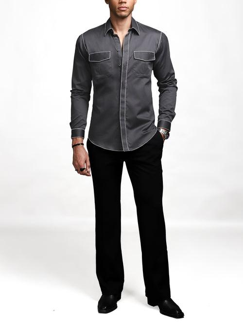 Grey Rich Handcrafted Shirt (Studio Collection)