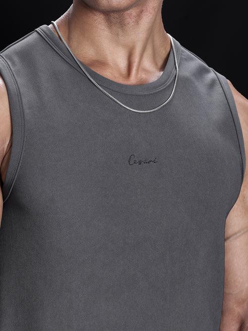 Grey Heavyweight Rib Tank Top