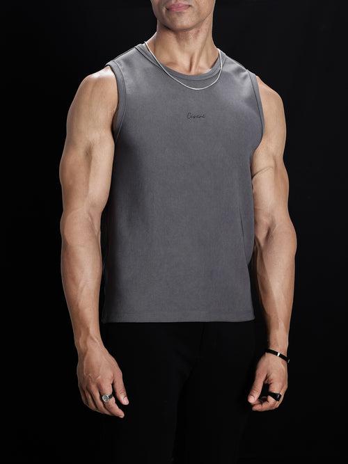 Grey Heavyweight Rib Tank Top