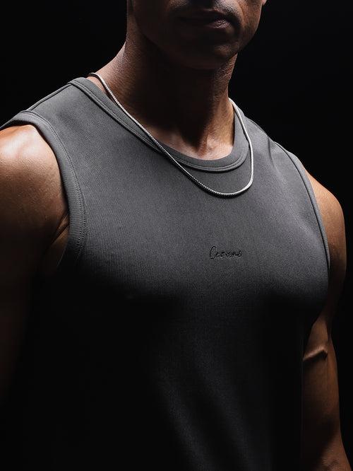 Grey Heavyweight Rib Tank Top