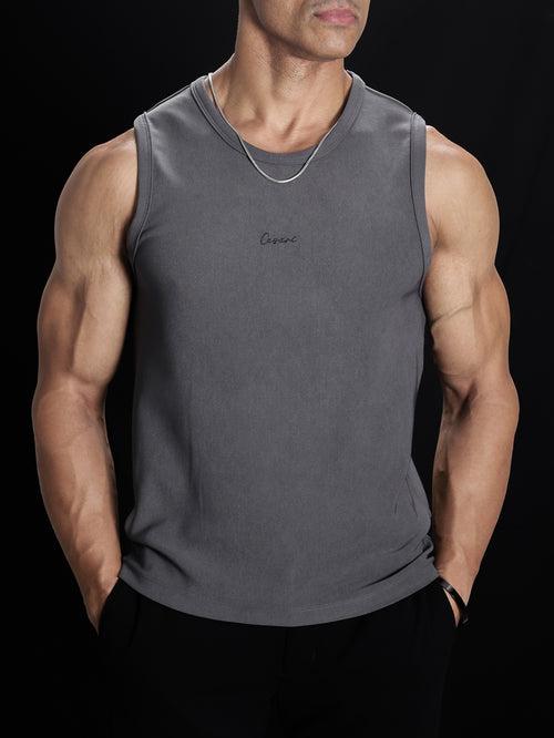 Grey Heavyweight Rib Tank Top