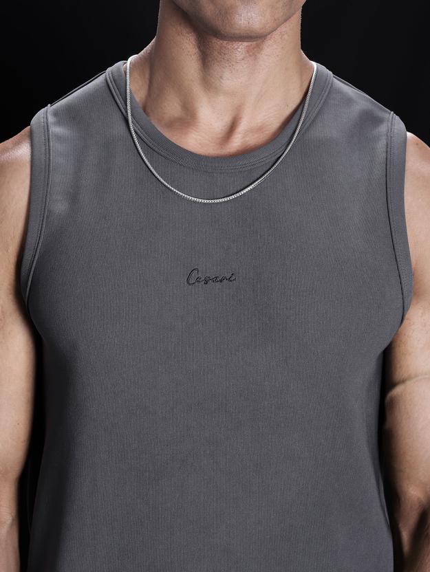 Grey Heavyweight Rib Tank Top