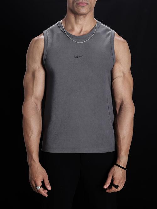 Grey Heavyweight Rib Tank Top