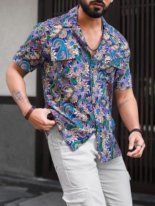 Paisley Multicolor Front Pockets Shirt