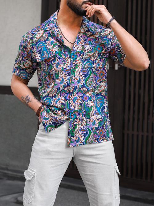 Paisley Multicolor Front Pockets Shirt