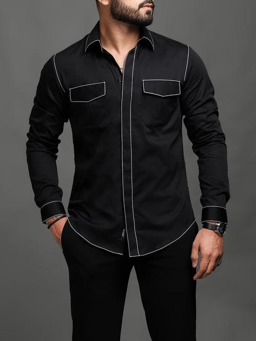 Rich Black Handcrafted Shirt (Studio Collection)