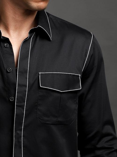 Rich Black Handcrafted Shirt (Studio Collection)