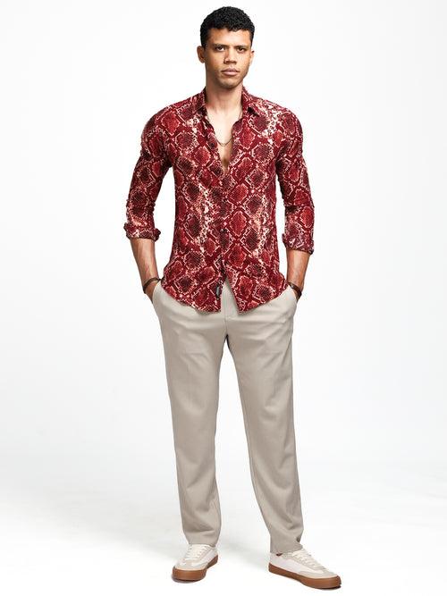 Sangria Snake Print Shirt