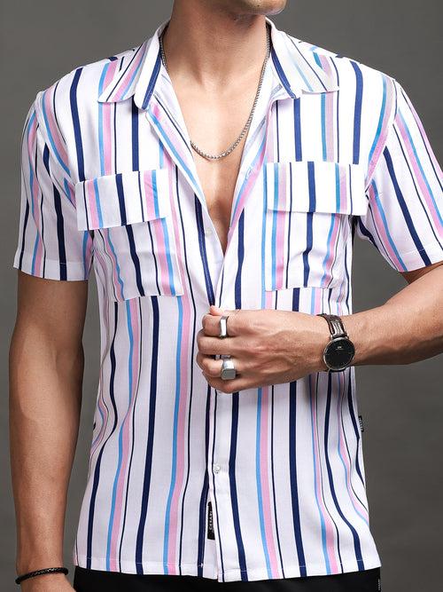 Santorini Striped Front Pockets shirt