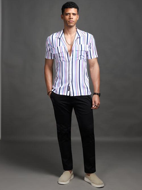 Santorini Striped Front Pockets shirt