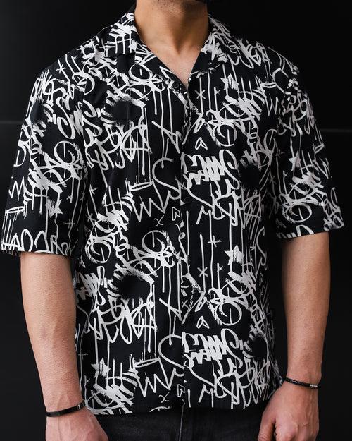 Sketch Printed Oversized Cuban Shirt (Limited Edition)