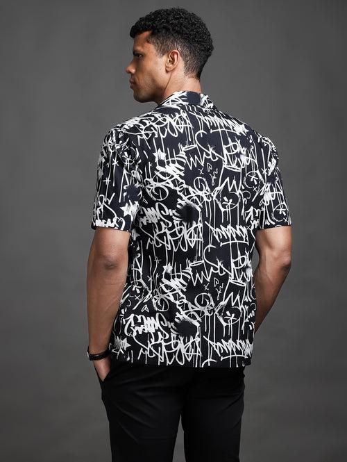 Sketch Printed Oversized Cuban Shirt (Limited Edition)