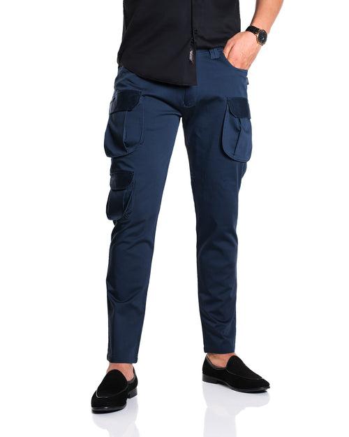 Space Blue 7-Pocket Cargo Pants