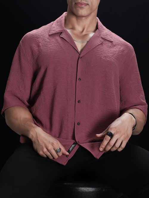 Lilac Crease Effect Boxy Fit Shirt