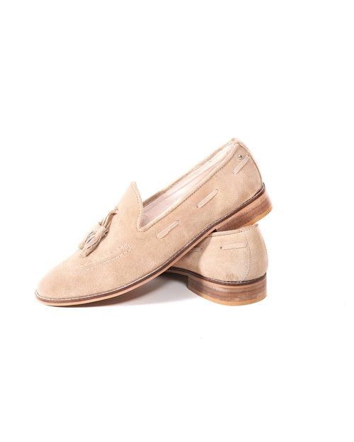 Italia Suede Tassel Loafers in Beige [Limited Edition]