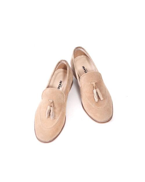 Italia Suede Tassel Loafers in Beige [Limited Edition]