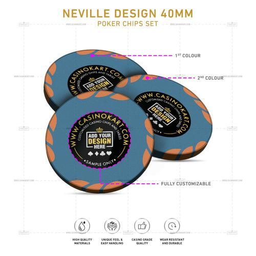 Customisable Casino Poker Chips, Neville Design 40 MM