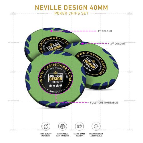 Customisable Casino Poker Chips, Neville Design 40 MM