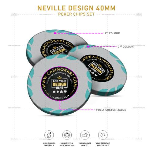 Customisable Casino Poker Chips, Neville Design 40 MM