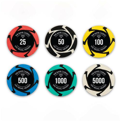 Swirl Bank Casino Poker Chipset - EPT, 300 and 500 Pieces, Clay, 40 MM, 14g