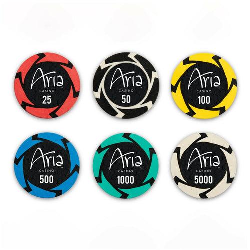 Aria Casino Poker Chips Set - EPT, 300 And 500 Pieces, Clay, 40 MM, 14g