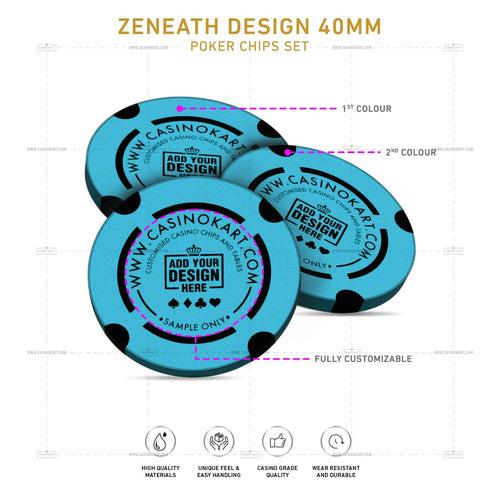 Customisable Casino Poker Chips, Zeneath Design 40 MM