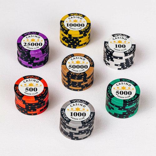 Casino Club Poker Chips Set - MC, 300 And 500 Pieces, Clay, 40 MM, 14g