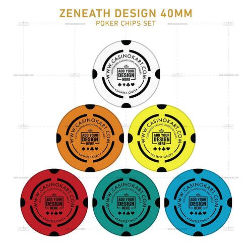 Customisable Casino Poker Chips, Zeneath Design 40 MM