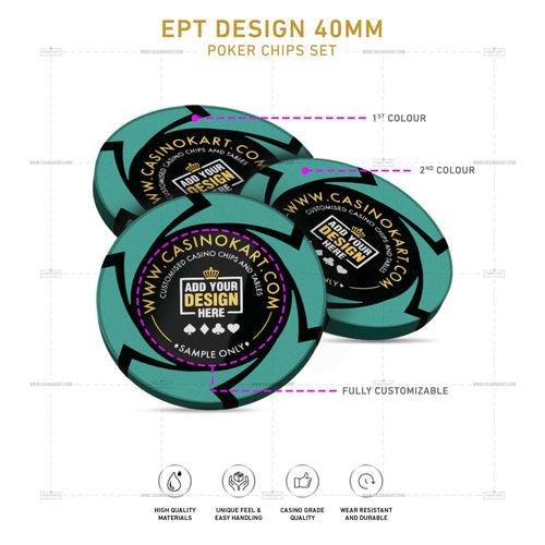 Customisable Casino Poker Chips, EPT Design 40 MM