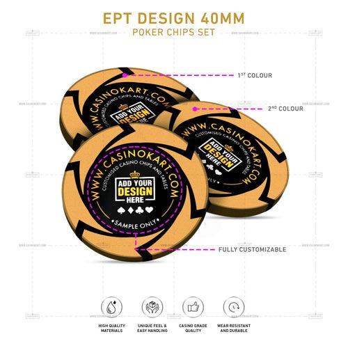 Customisable Casino Poker Chips, EPT Design 40 MM