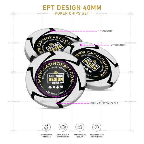 Customisable Casino Poker Chips, EPT Design 40 MM