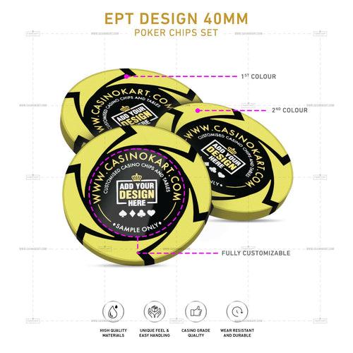 Customisable Casino Poker Chips, EPT Design 40 MM