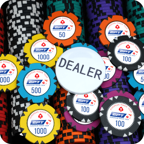 EPT Europe Poker Chips Set - GR, 300 And 500 Pieces, Clay, 40 MM, 14g