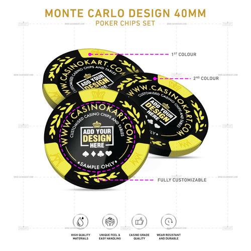 Customisable Casino Poker Chips, Monte Carlo Design 40 MM