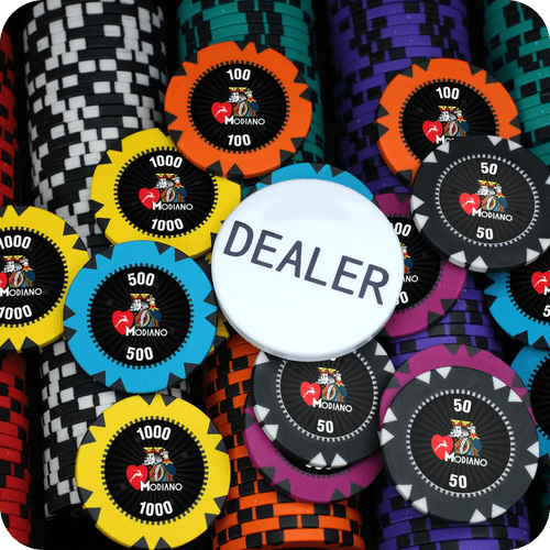 Modiano King Poker Chips Set - GR, 300 And 500 Pieces, Clay, 40 MM, 14g