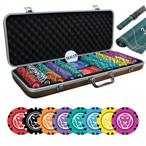 Panther Poker Chips Set - GR, 300 And 500 Pieces, Clay, 40 MM, 14g