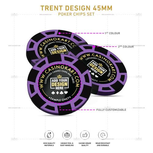 Customisable Casino Poker Chips, Trent Design 45 MM