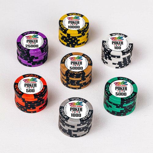WSOP Rio MC Poker Chips Set - MC, 300 And 500 Pieces, Clay, 40 MM, 14g