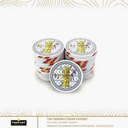 Tiki Kings Poker Chips Set - 300 & 500 Pieces, Ceramic, 40 MM, 12g