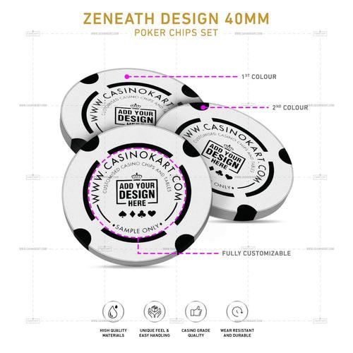 Customisable Casino Poker Chips, Zeneath Design 40 MM